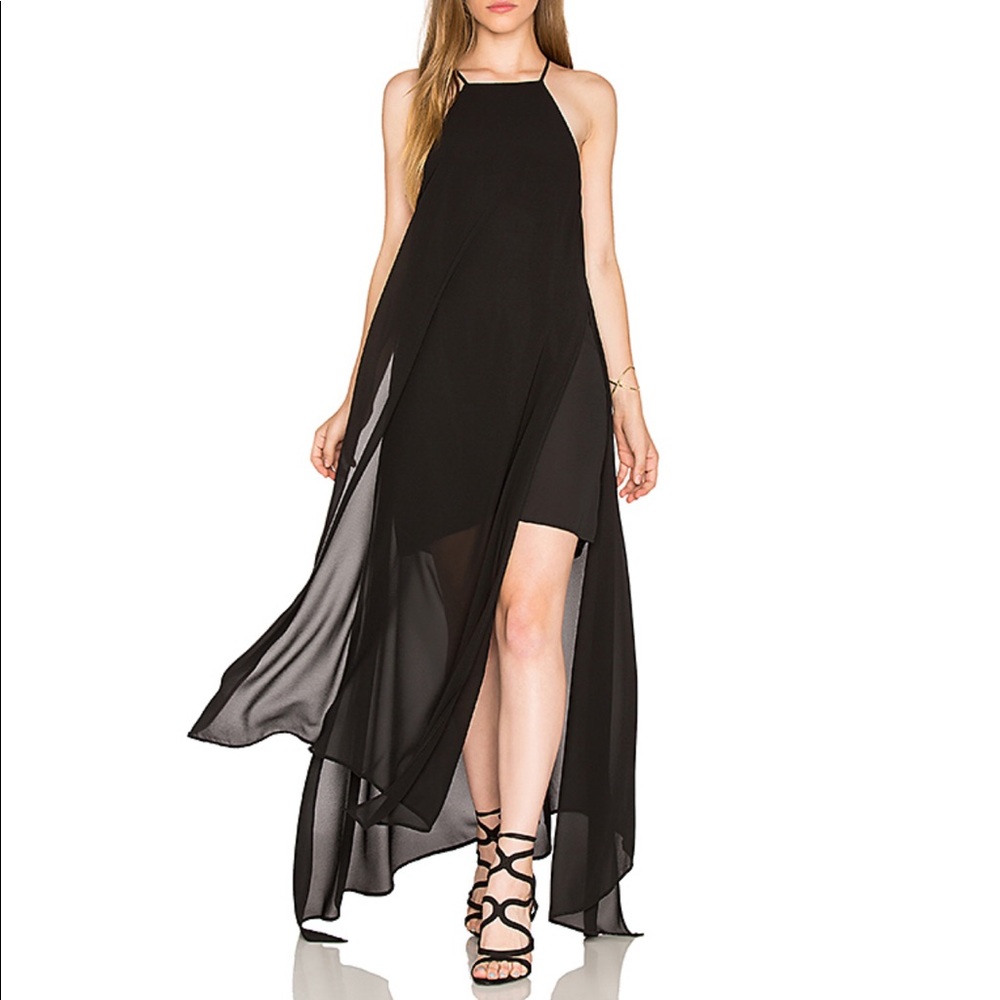 Show Me Your Mumu Bronte Maxi Dress Sz Large Black